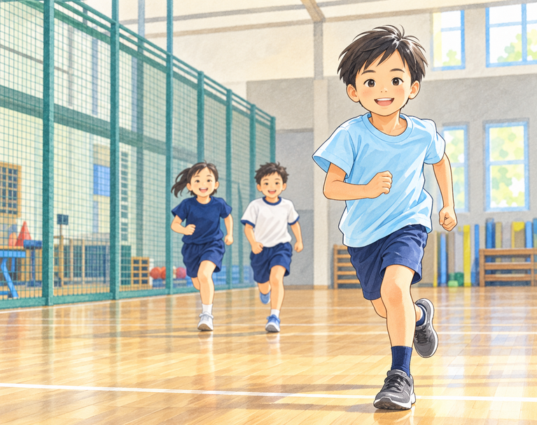 走る少年